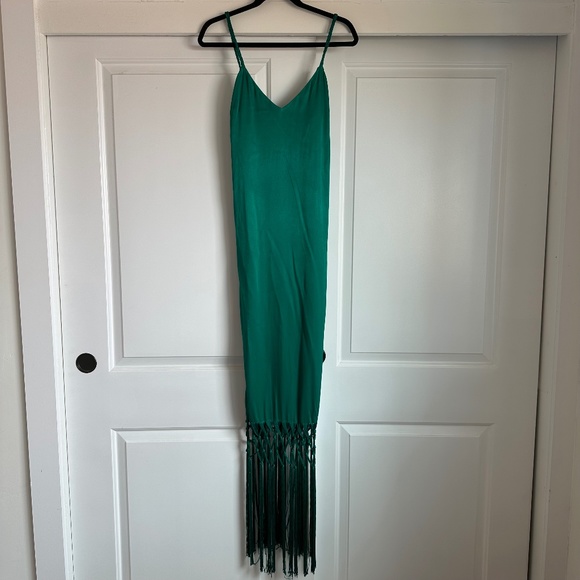 RACHEL ZOE GREEN FRINGE DRESS